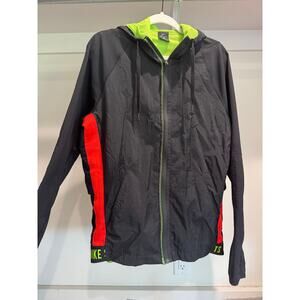 Nike Mens Flex Sport Clash Jacket Black Green Windbreaker Zip Up Size Medium
